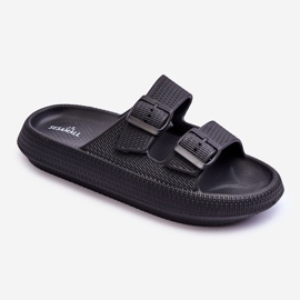 Naisten vaahtomuovitossut raidoilla Musta Sharmen 1