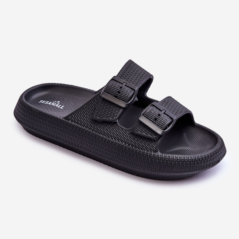 Naisten vaahtomuovitossut raidoilla Musta Sharmen 1