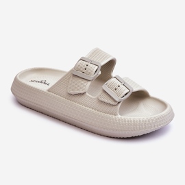 Naisten vaahtomuovitossut raidoilla vaaleanharmaa Sharmen 1