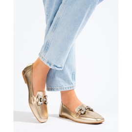 Naisten kultaiset housut Shelovet-koristeella kultainen 2