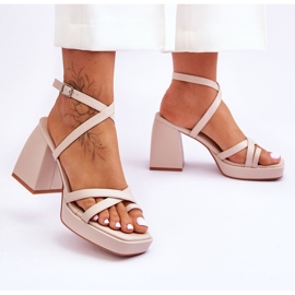 FS1 Muodikkaat korkokengät ja alustabeiget Secret Rose sandaalit 2