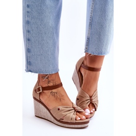 PS1 Naisten sandaalit punottu kiila Tumma beige Judith 1