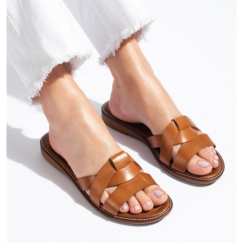 W. Potocki Naisten ruskeat nahkatossut Potockilta 1