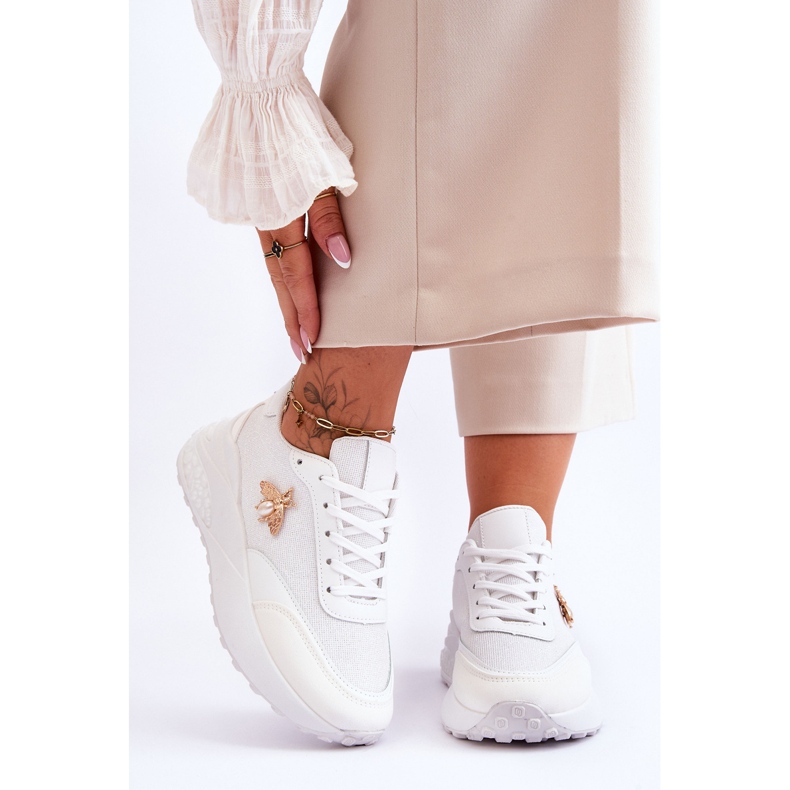 PS1 Kiiltävät urheilukengät valkoisella Seneca-koristeella valkoinen 1