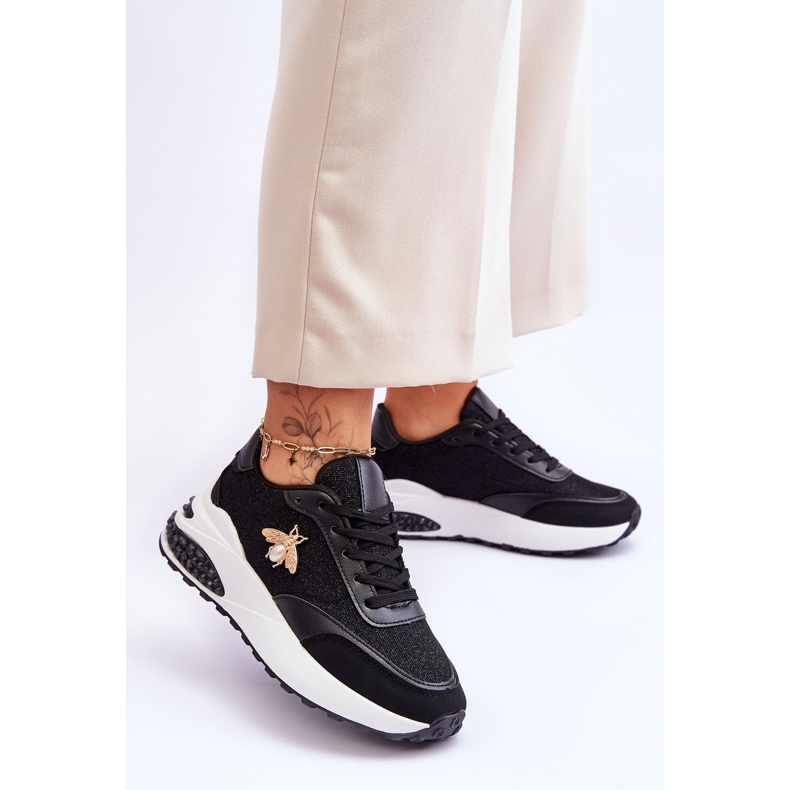 PS1 Kiiltävät urheilukengät mustalla Seneca-koristeella 2