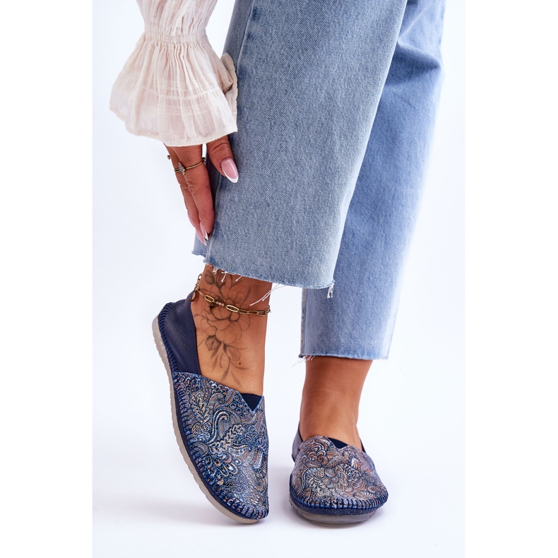 Naisten nahkaballerinat Maciejka 01930-103 tummansininen 1