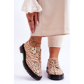 Naisten Oxford-nahkakengät Maciejka 04087-18 oranssi-musta 1