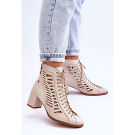 Nahkasaappaat Maciejka 05508-22 Vaalea beige 2