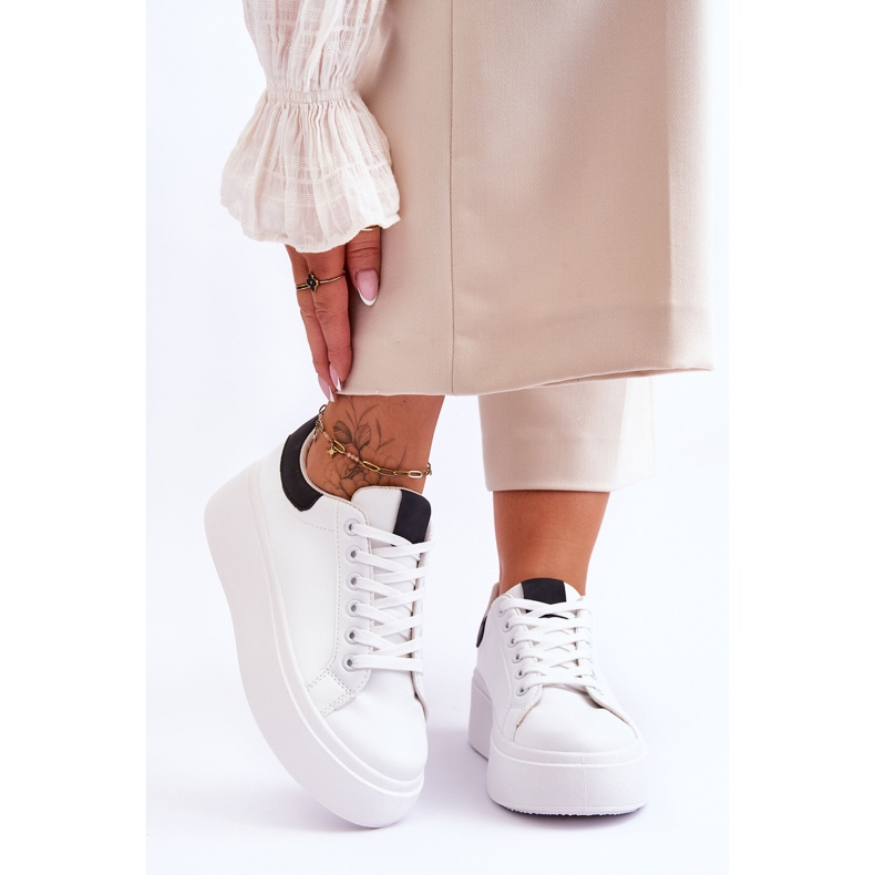 Urheilukengät massiivisella alustalla Valkoinen ja musta Boneti 1