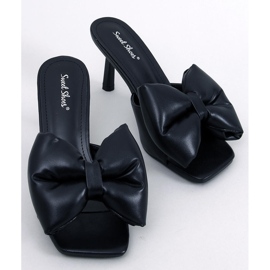 Ellie Black Bow Stiletto Heel sandaalit musta 1