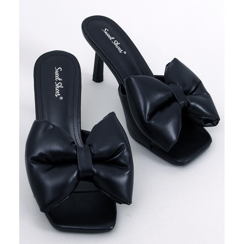 Ellie Black Bow Stiletto Heel sandaalit musta 1