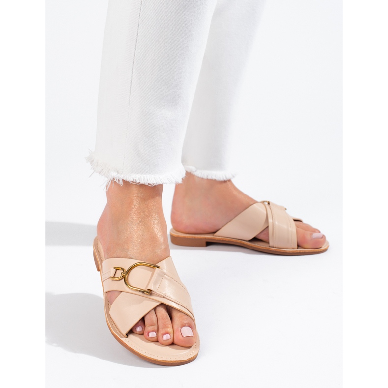 Naisten beigenväriset Shelovet-tossut 1