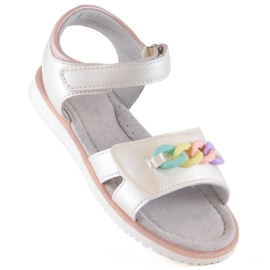 Velcro sandaalit ketjulla Miss Jr EVE426 beige 1