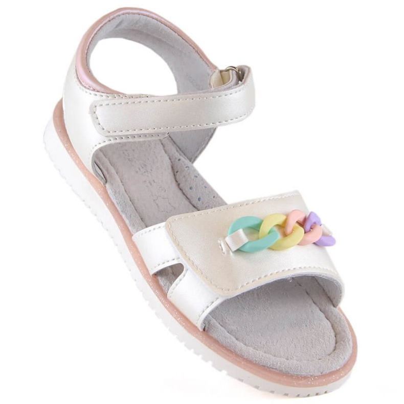 Velcro sandaalit ketjulla Miss Jr EVE426 beige 1