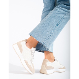 TRENDI Rento urheilukengät alustalla beige valkoinen harmaa 1