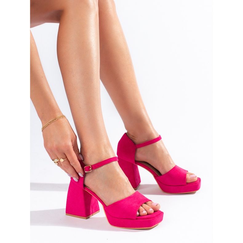 Vinceza vaaleanpunaiset mokkanahkakorkosandaalit vaaleanpunainen 1
