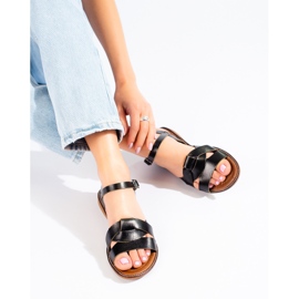 W. Potocki Naisten nahkasandaalit Potocki musta 2