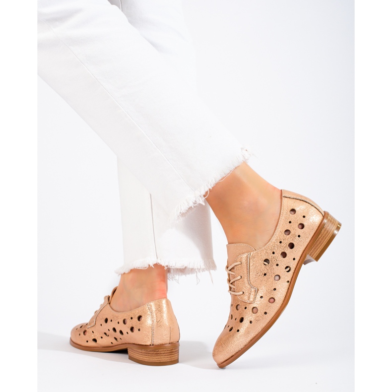 W. Potocki Naisten harjakattoiset nauhakengät Potocki beige 1