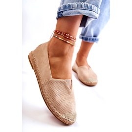 PG1 Naisten Slip-on mokkanahka Espadrilles Beige Corry 4