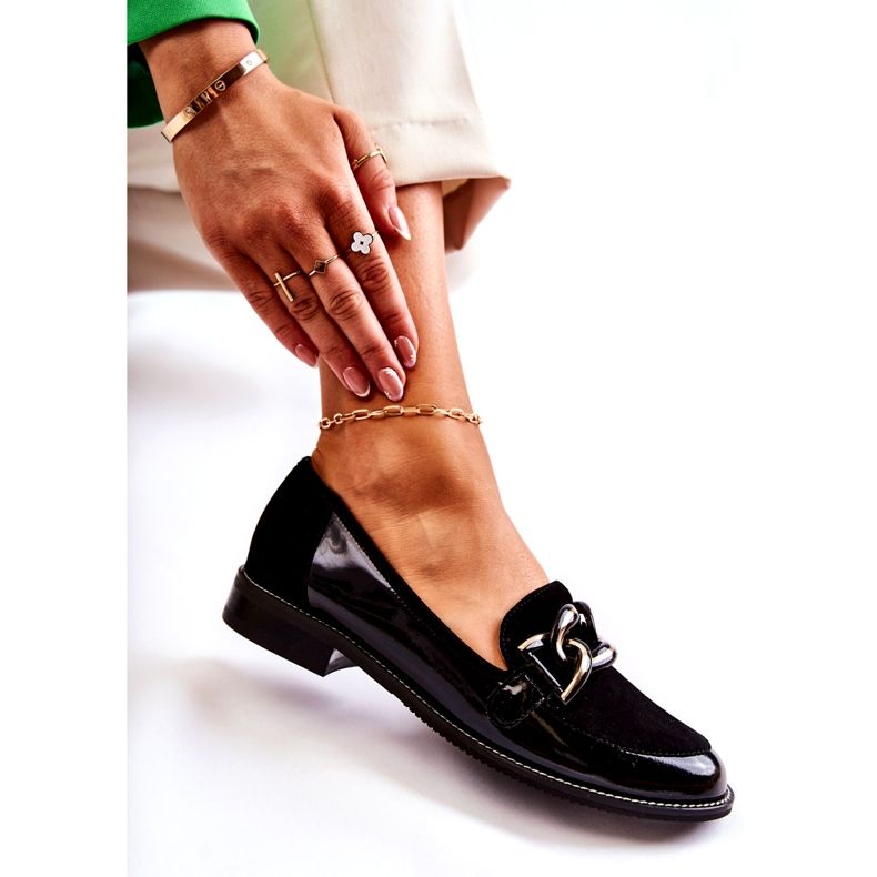 Klassiset mokasiinit ketjulla Laura Messi 2531 musta 4