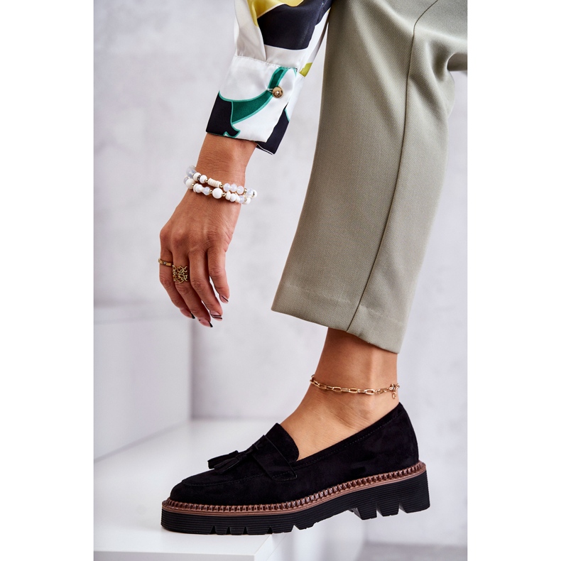 Vinceza Naisten mokkanahkakengät mustalla Unni-alustalla 3