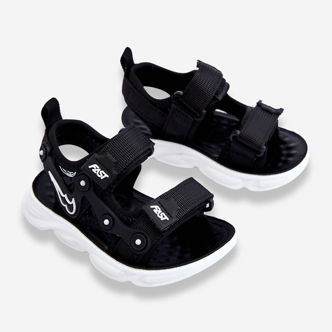 Tobias Boys Velcro sandaalit mustavalkoinen 2