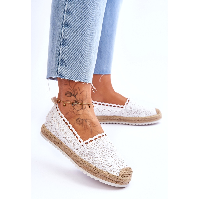 FE1 Lace Slip-On Espadrilles White Blanco valkoinen 1