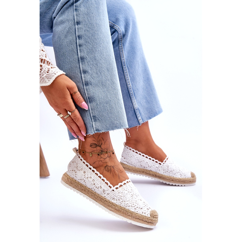 FE1 Lace Slip-On Espadrilles White Blanco valkoinen 5