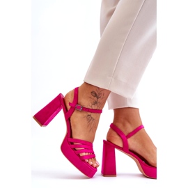 FB2 Naisten mokkanahkaiset sandaalit Fuchsia Verda vaaleanpunainen 3