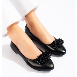 W. Potocki Potockin mustat naisten balerinat helmikoristeella 2