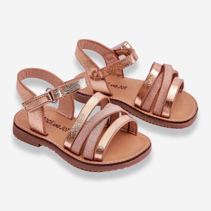 Lasten sandaalit hihnoilla Rose Gold Isla kultainen 2
