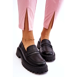 Naisten mokkasiinit Big Star -nahkakengät LL274458 musta 2