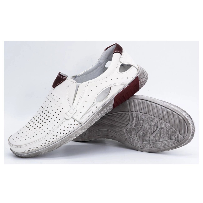 Olivier Miesten harjakattoiset nahkaiset mokasiinit 937MP, valkoinen 3