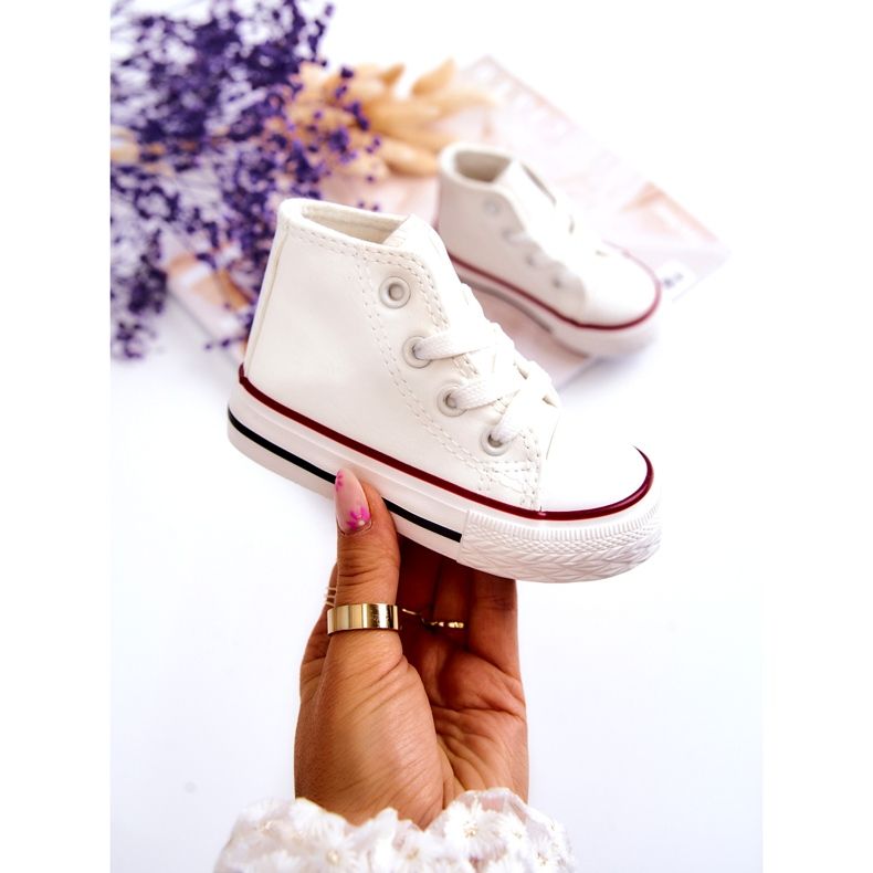 Lasten korkeat valkoiset lenkkarit valkoinen 1