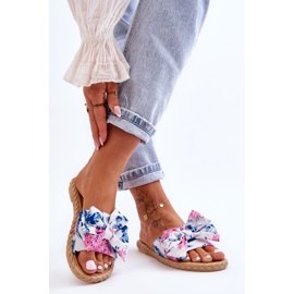 FK1 Naisten tossut kankaisella rusetilla White Blossom valkoinen 1