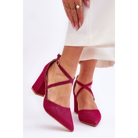 WS1 Muodikkaat Glitter-pumput Fuchsia Galaxy Heelissä vaaleanpunainen 1