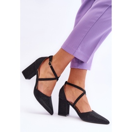 WS1 Muodikkaat kiiltävät pumput mustalla Galaxy Heelillä 2