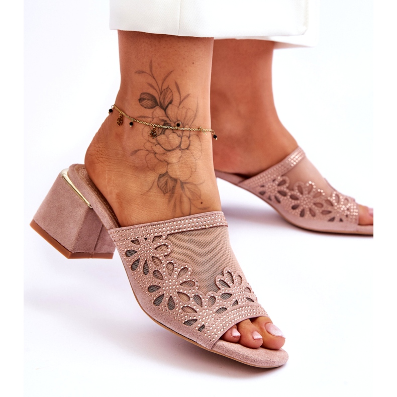 S.Barski Naisten korot verkko- ja zirkoneilla S. Barski KV-612-1 Beige 1