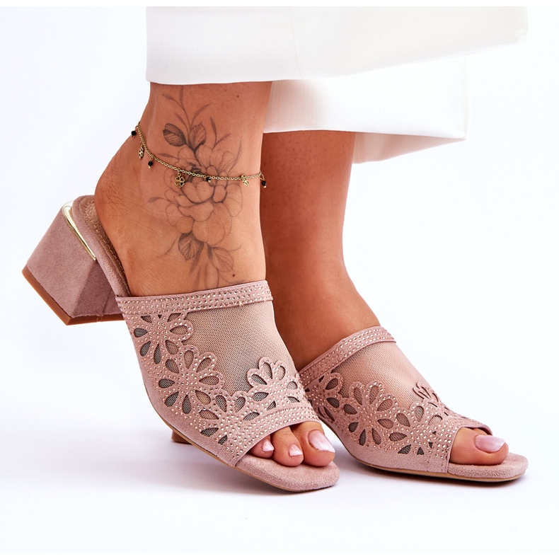 S.Barski Naisten korot verkko- ja zirkoneilla S. Barski KV-612-1 Beige 6