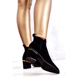 PS1 Mustat Helloni mokkanahkaiset avoimet cowboysaappaat 1