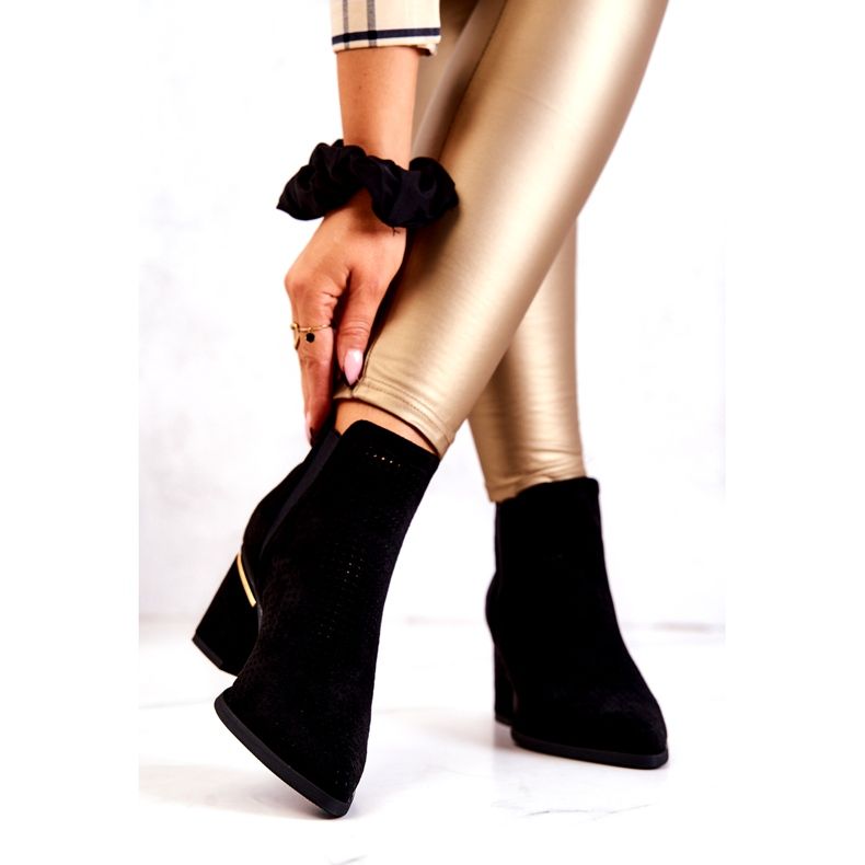 PS1 Mustat Helloni mokkanahkaiset avoimet cowboysaappaat 3