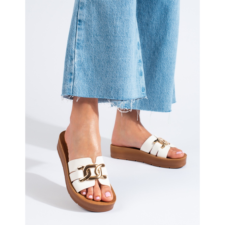 Naisten valkoiset Shelovet-tasotossut valkoinen 1