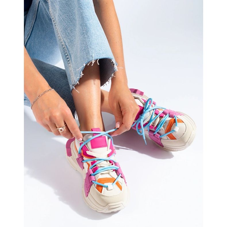 Naisten moniväriset tennarit paksulla pohjalla Shelovet valkoinen 2